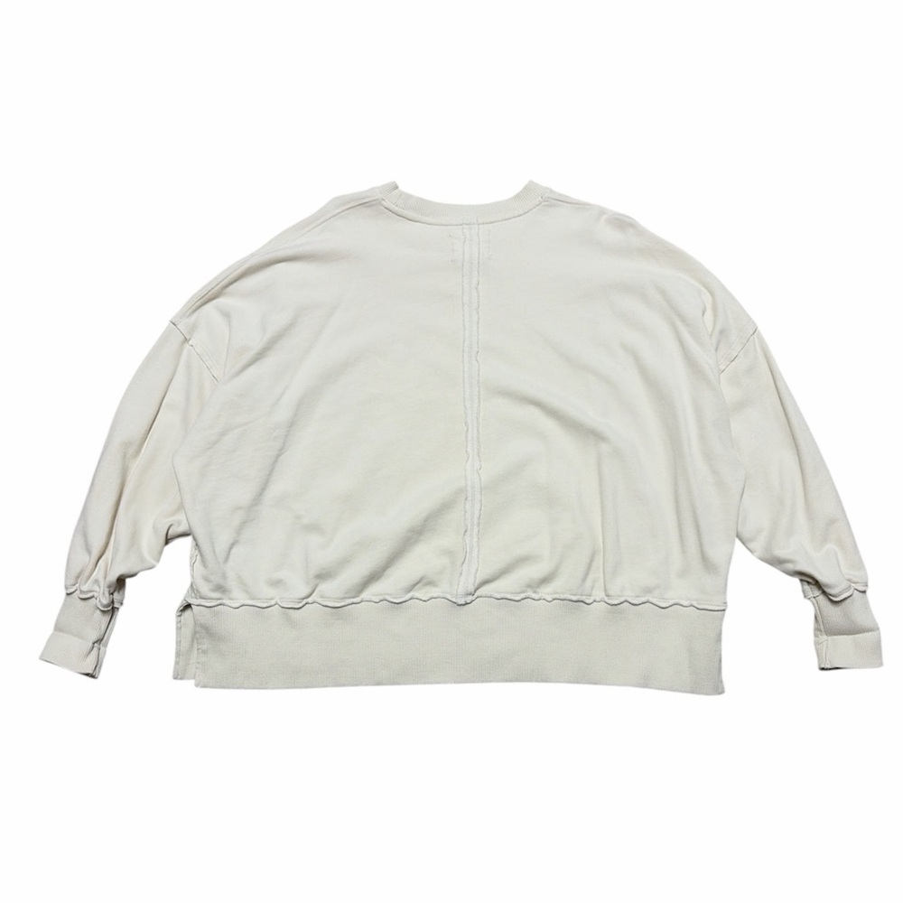 American Eagle Cream Sweatshirt with Navy 77 Print - Size Small - Picture 3 of 5